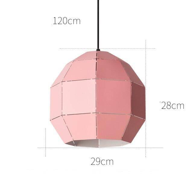 Suspension design à LED en métal coloré style scandinave