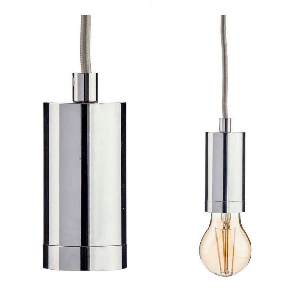 SUSPENSION ACIER MÉTAL ARGENTÉ (10 X 12 X 10 CM)