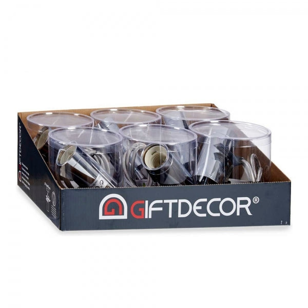 SUSPENSION ACIER MÉTAL ARGENTÉ (10 X 12 X 10 CM)