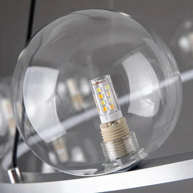 Suspension Bambou Naturel - Chaleur - Boule Blanche Noir