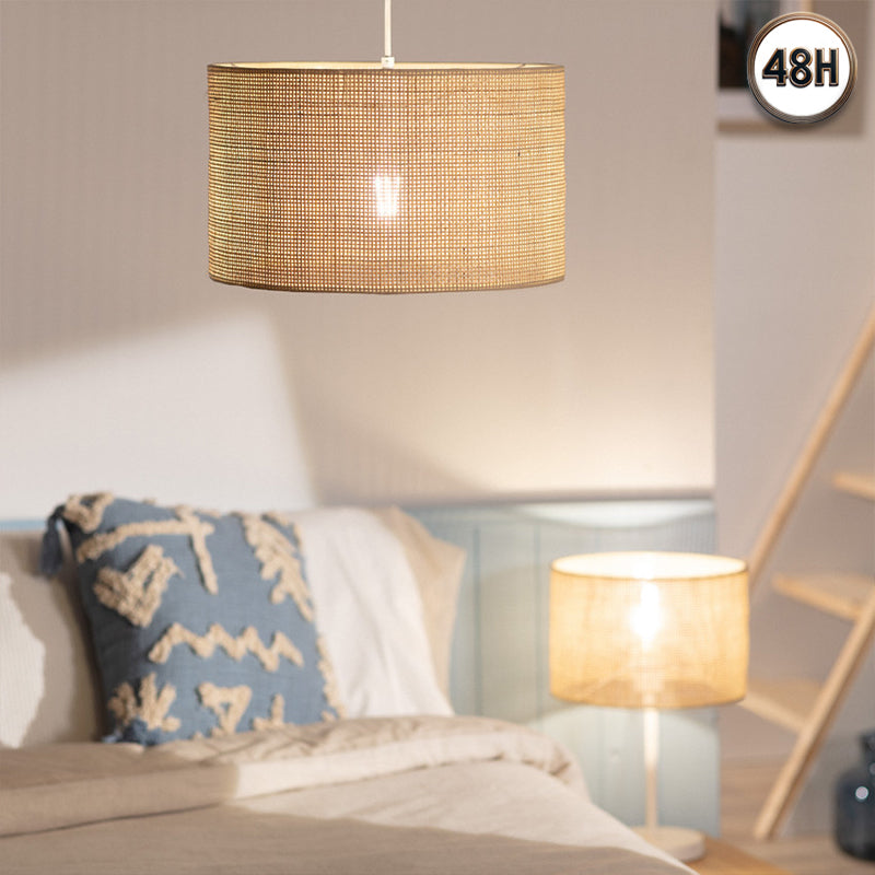 Suspension Cannage Rotin Baracoa ILUZZIA - Abat Jour