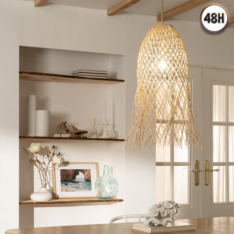 Suspension Cannage Rotin Majani - Suspension Luminaire