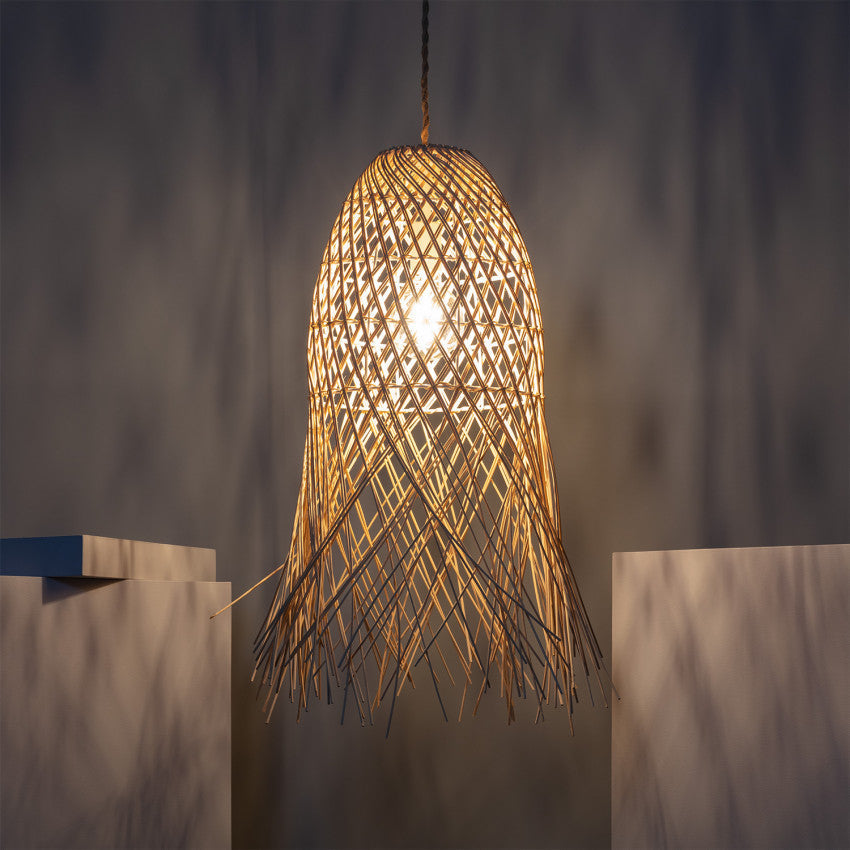 Suspension Cannage Rotin Majani - Suspension Luminaire