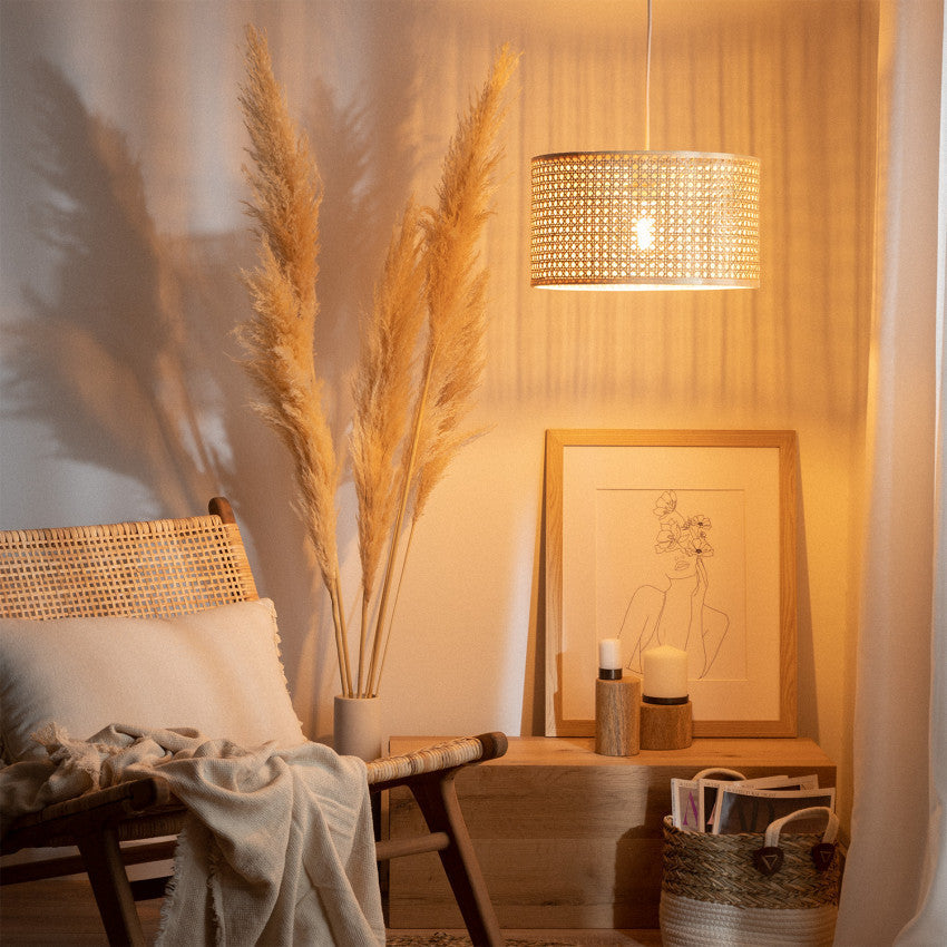 Suspension Cannage Rotin Mampa ILUZZIA - Abat Jour