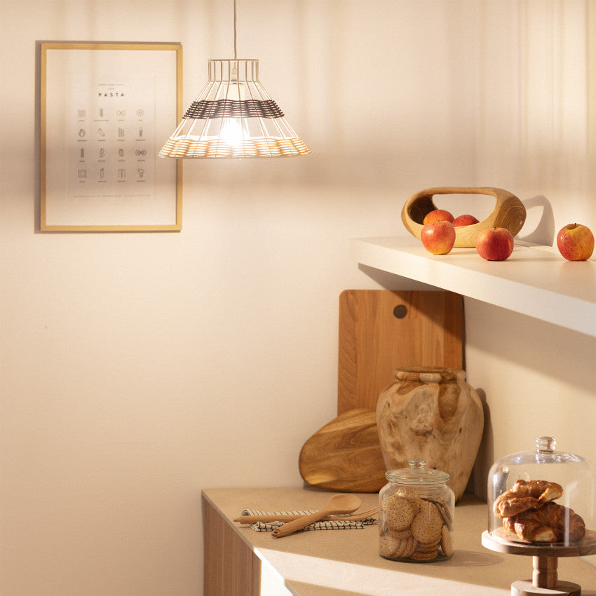 Suspension Cannage Rotin Wasari - Suspension Luminaire