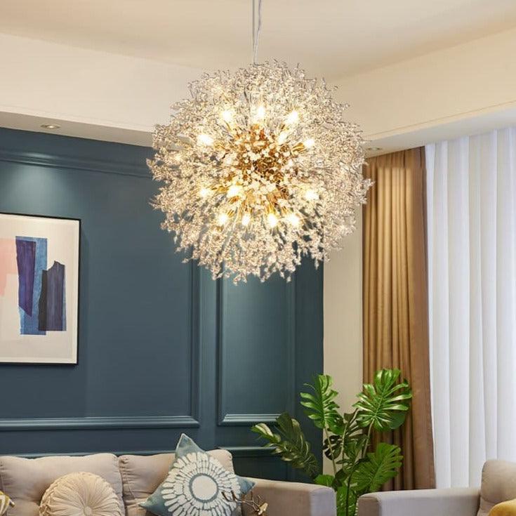 Suspension Cristal Moderne - Pissenlit - Doré (Petit)