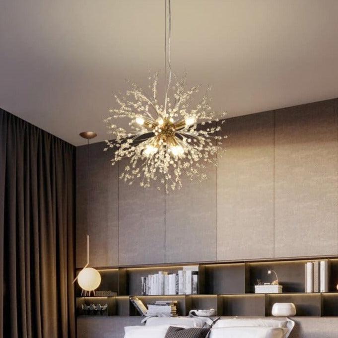 Suspension Cristal Moderne - Pissenlit - Doré (Petit)