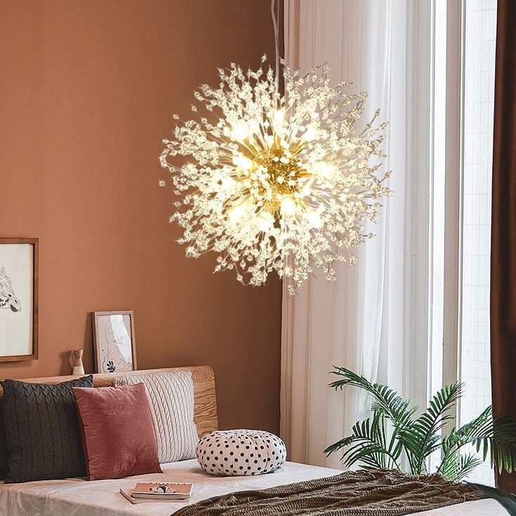 Suspension Cristal Moderne - Pissenlit - Doré (Petit)