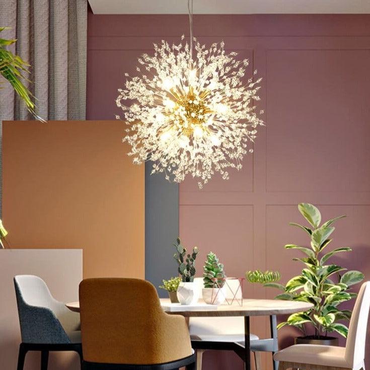 Suspension Cristal Moderne - Pissenlit - Doré (Petit)