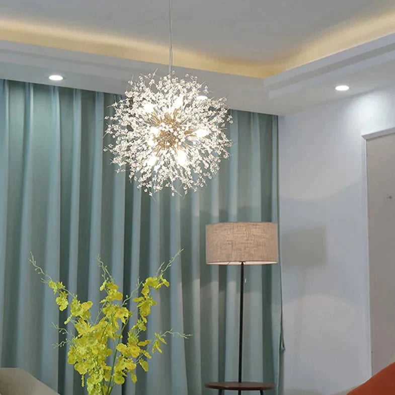 Suspension Cristal Moderne - Pissenlit - Doré (Petit)