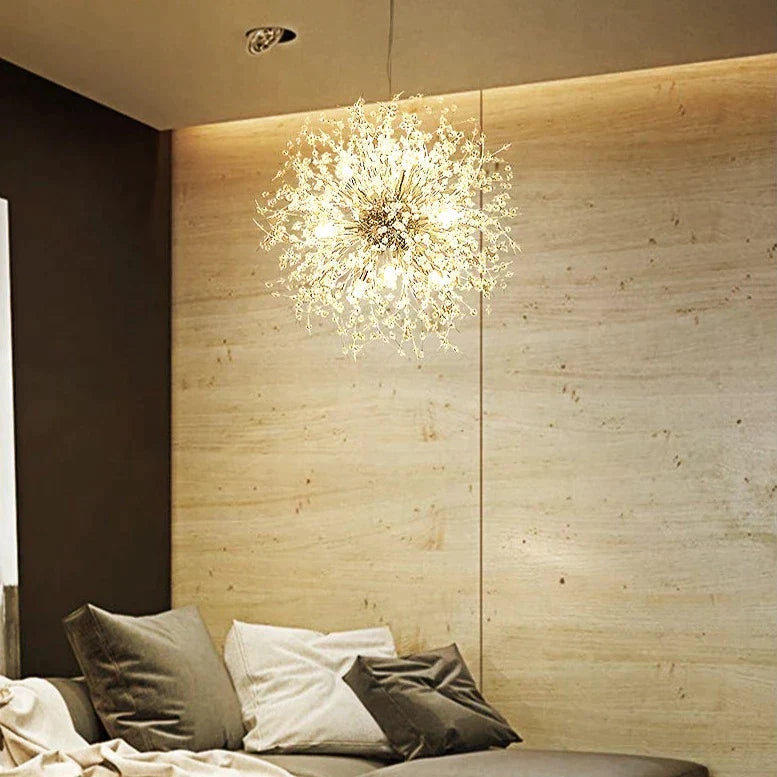 Suspension Cristal Moderne - Pissenlit - Doré (Petit)