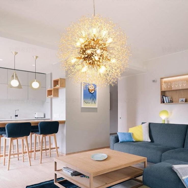 Suspension Cristal Moderne - Pissenlit - Doré (Petit)