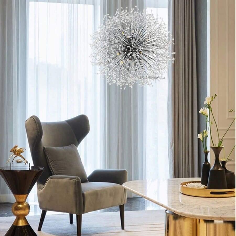 Suspension Cristal Moderne - Pissenlit - Doré (Petit)