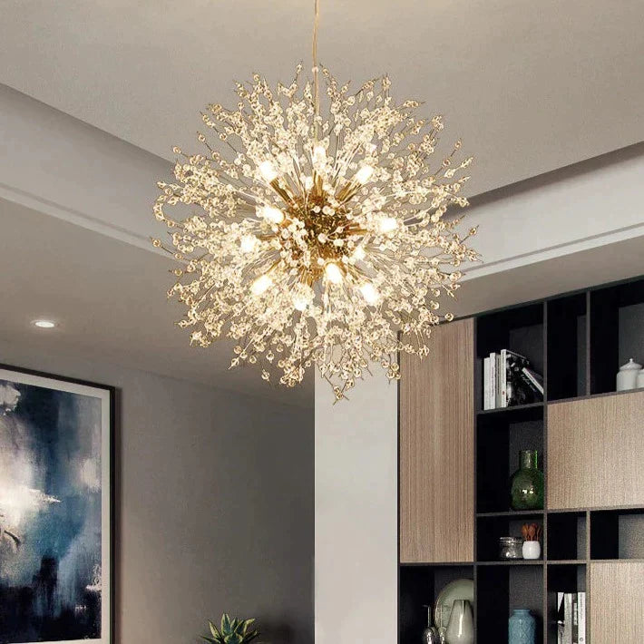 Suspension Cristal Moderne - Pissenlit - Doré (Petit)