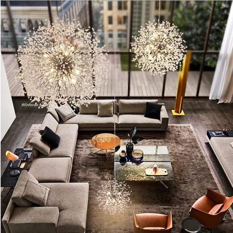 Suspension Cristal Moderne - Pissenlit - Doré (Petit)