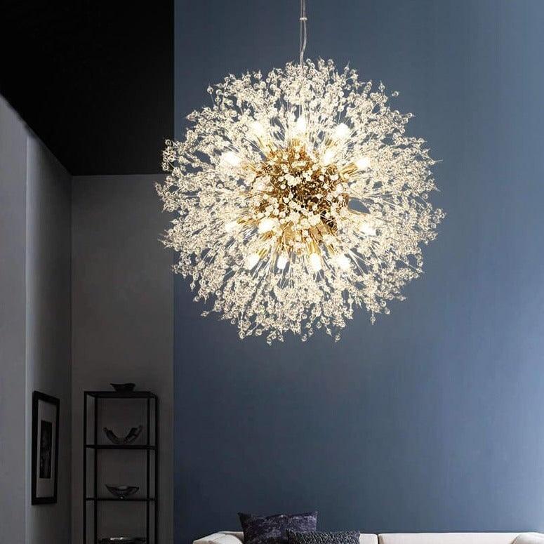 Suspension Cristal Moderne - Pissenlit - Doré (Petit)