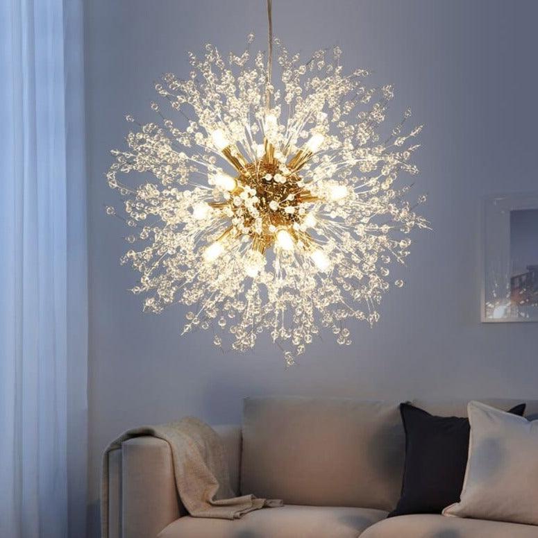 Suspension Cristal Moderne - Pissenlit - Doré (Petit)