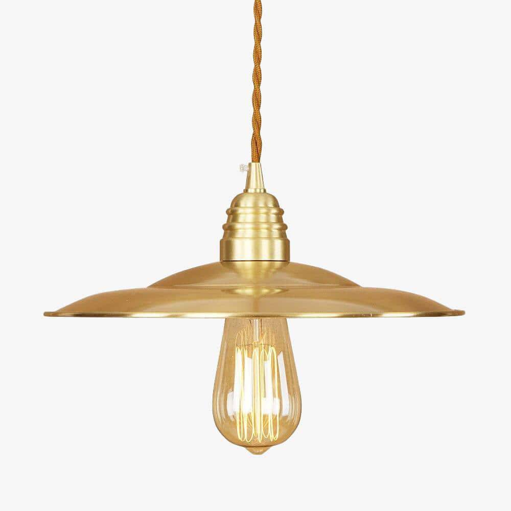 Suspension design à LED abat-jour disque en métal doré Novel