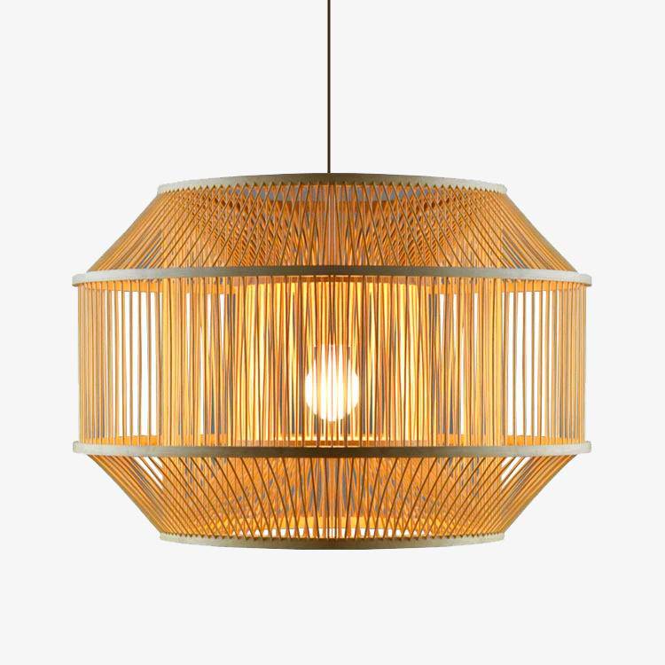 Suspension design cage en bambou Zen