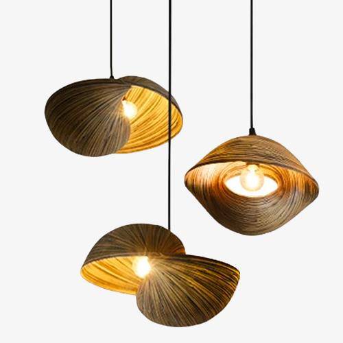 Suspension design coquillage en bambou