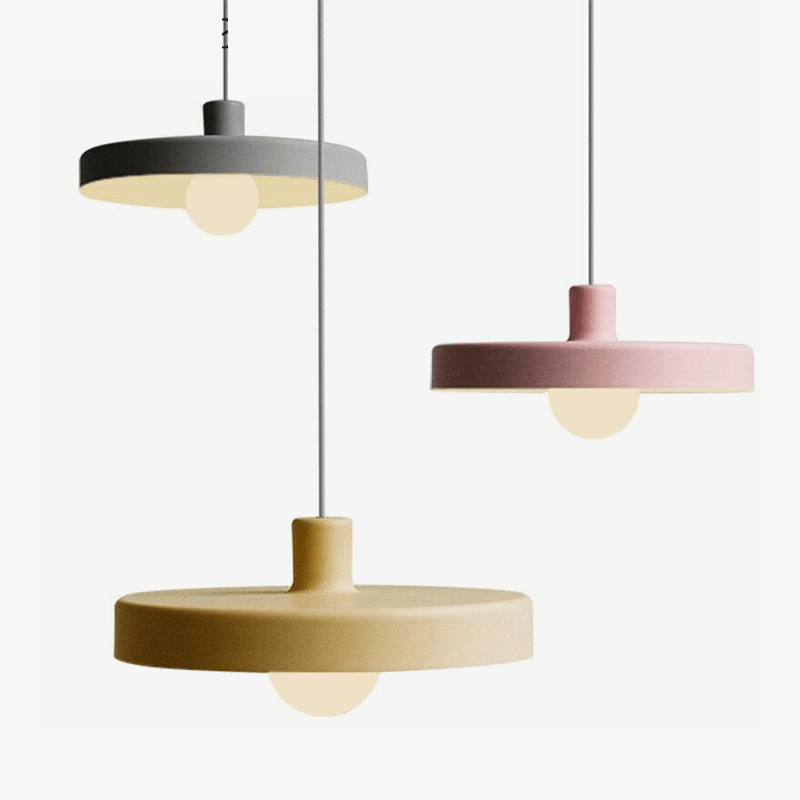 Suspension design LED à plat en métal coloré Loft