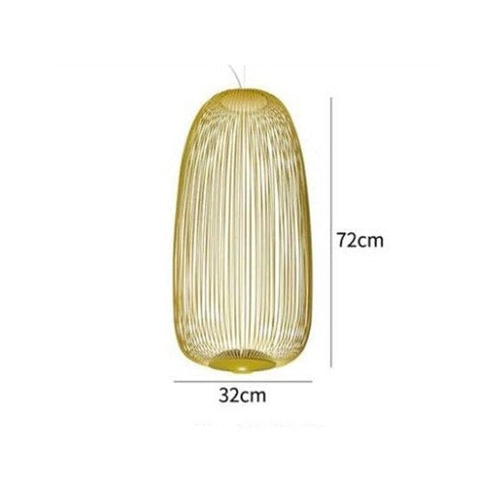 Suspension design ovale en fil métallique coloré Evani