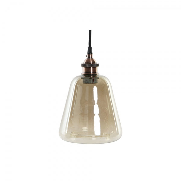 SUSPENSION DKD HOME DECOR AMBRE MÉTAL VERRE (16 X 16 X 25 CM)