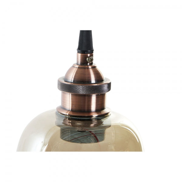 SUSPENSION DKD HOME DECOR AMBRE MÉTAL VERRE (16 X 16 X 25 CM)