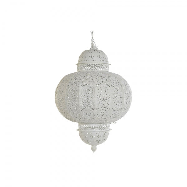 SUSPENSION DKD HOME DECOR BLANC ARGENT MÉTAL 25W 220 V (35 X 35 X 98 CM)