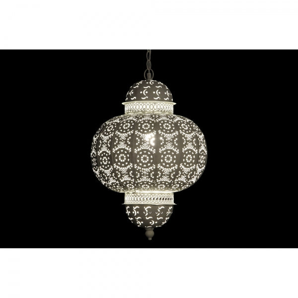 SUSPENSION DKD HOME DECOR BLANC ARGENT MÉTAL 25W 220 V (35 X 35 X 98 CM)