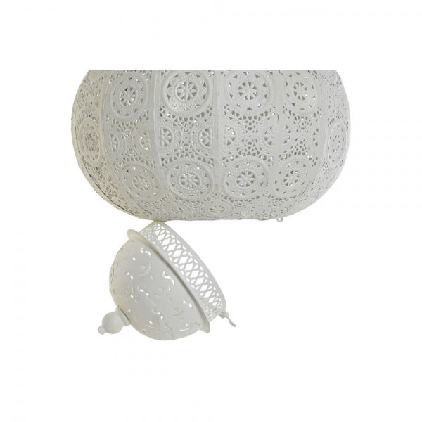 SUSPENSION DKD HOME DECOR BLANC ARGENT MÉTAL 25W 220 V (35 X 35 X 98 CM)