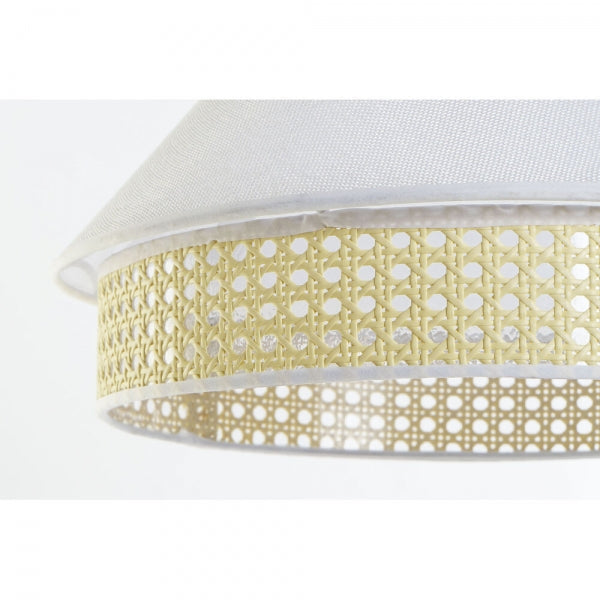 SUSPENSION DKD HOME DECOR BLANC MARRON LIN MÉTAL 220 V (40 X 40 X 32 CM) (40 X 40 X 74 CM)