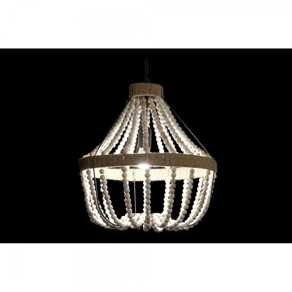 DKD HOME DECOR BLANC MARRON MÉTAL CORDE PIN 220 V 50 W (38 X 38 X 49 CM)