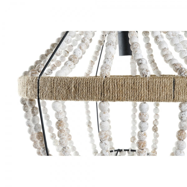 DKD HOME DECOR BLANC MARRON MÉTAL CORDE PIN 220 V 50 W (38 X 38 X 49 CM)