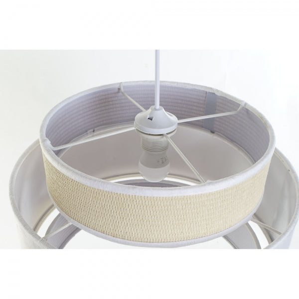 SUSPENSION DKD HOME DECOR BLANC MARRON POLYESTER (28 X 28 X 47 CM) (40 X 40 X 29.5 CM)