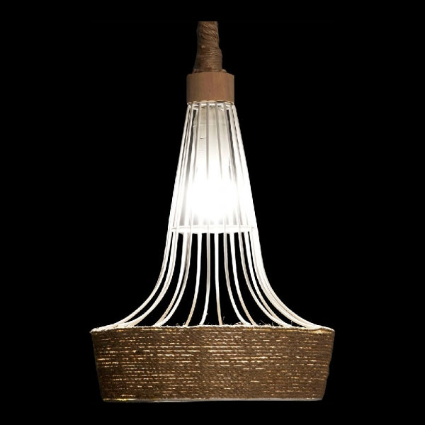 SUSPENSION DKD HOME DECOR BLANC NOIR MÉTAL CORDE 220 V 50