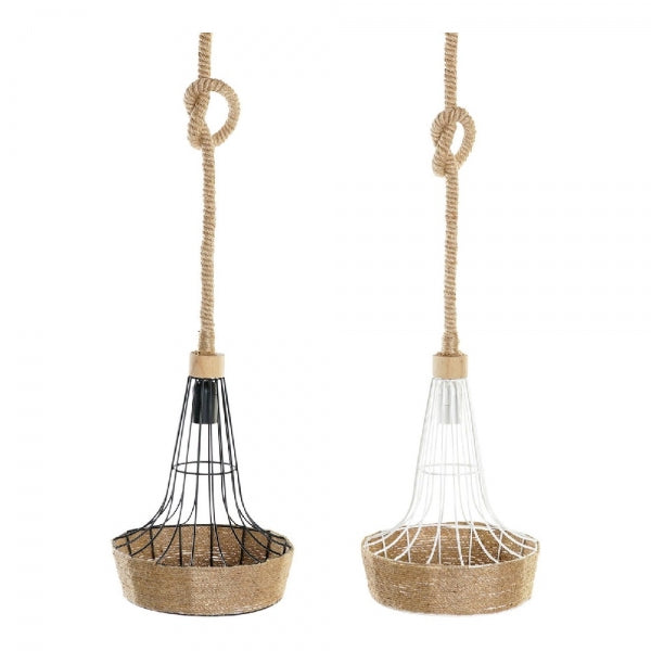 SUSPENSION DKD HOME DECOR BLANC NOIR MÉTAL CORDE 220 V 50