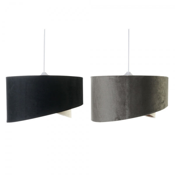 SUSPENSION DKD HOME DECOR NOIR GRIS POLYESTER 220 V 50 W (2 PCS) (36 X 36 X 18 CM)