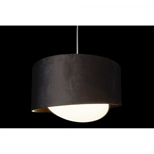 SUSPENSION DKD HOME DECOR NOIR GRIS POLYESTER 220 V 50 W (2 PCS) (36 X 36 X 18 CM)