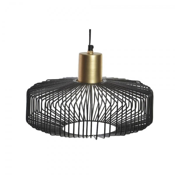 SUSPENSION DKD HOME DECOR NOIR MÉTAL 25W DORÉ (35 X 35 X 21 CM)