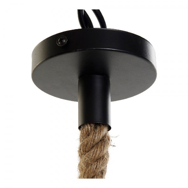 SUSPENSION DKD HOME DECOR NOIR MÉTAL CORDE 250 V (43 X 43