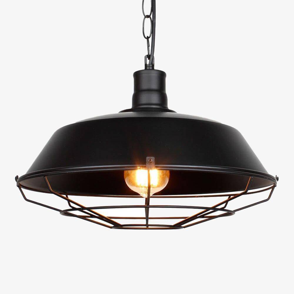 Suspension industrielle à LED avec cage en métal rétro Loft