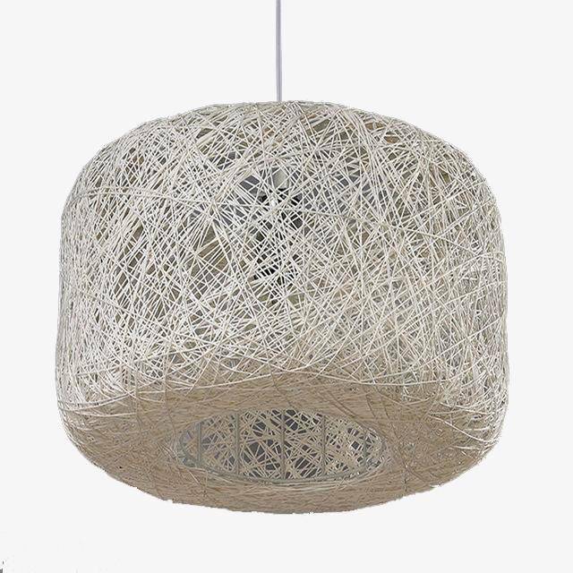 Suspension LED en bambou arrondi coloré Caneword