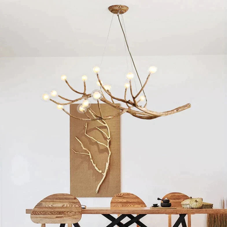 Suspension Luminaire - Branche Naturelle - Petit Frosted