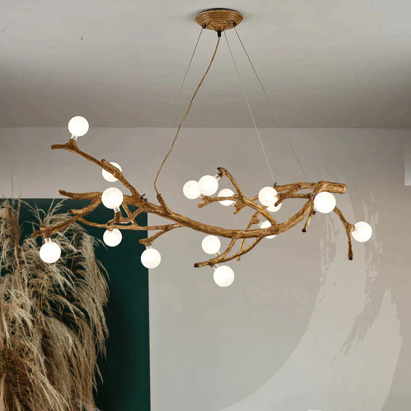 Suspension Luminaire - Branche Naturelle - Petit Frosted