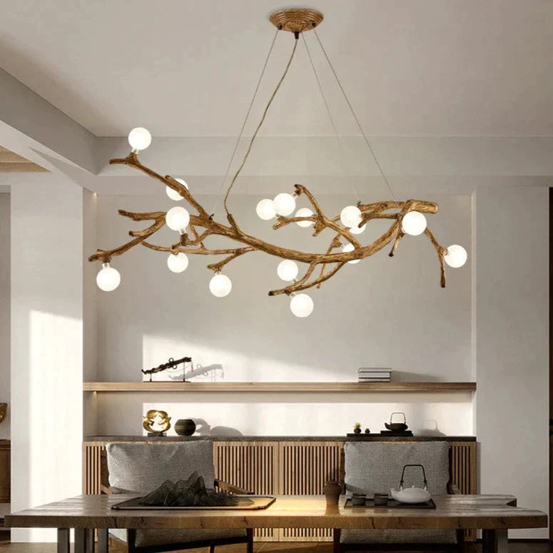 Suspension Luminaire - Branche Naturelle - Petit Frosted