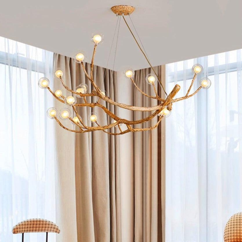 Suspension Luminaire - Branche Naturelle - Petit Frosted