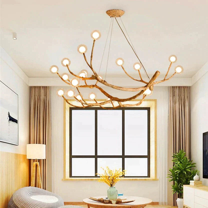 Suspension Luminaire - Branche Naturelle - Petit Frosted