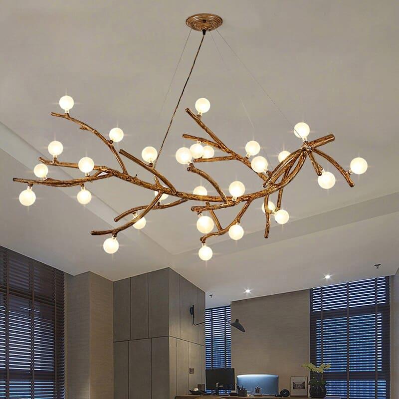 Suspension Luminaire - Branche Naturelle - Petit Frosted