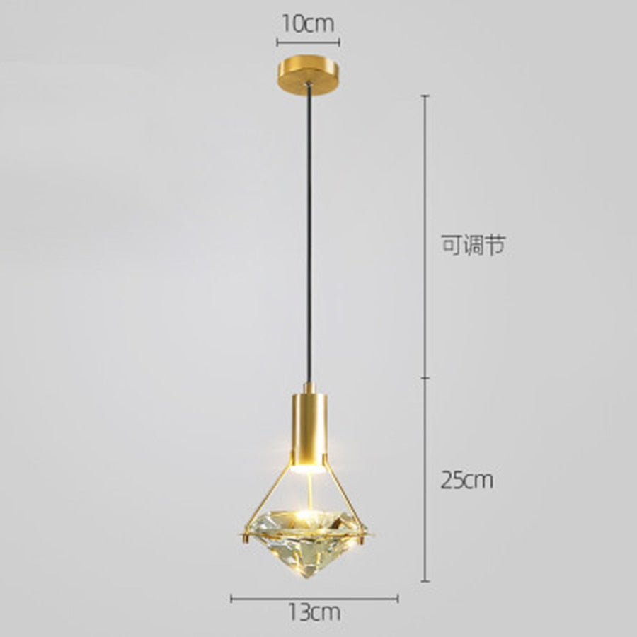 Suspension Luminaire - Cristal - Diamant / Blanc chaud 3000K